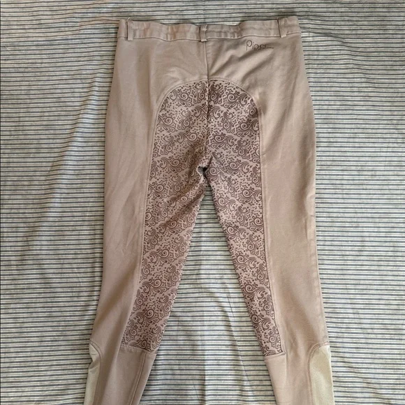 Piper by SmartPak Breeches Tan Paisley Silicone Grip Full Seat Riding Pants - Picture 14 of 16